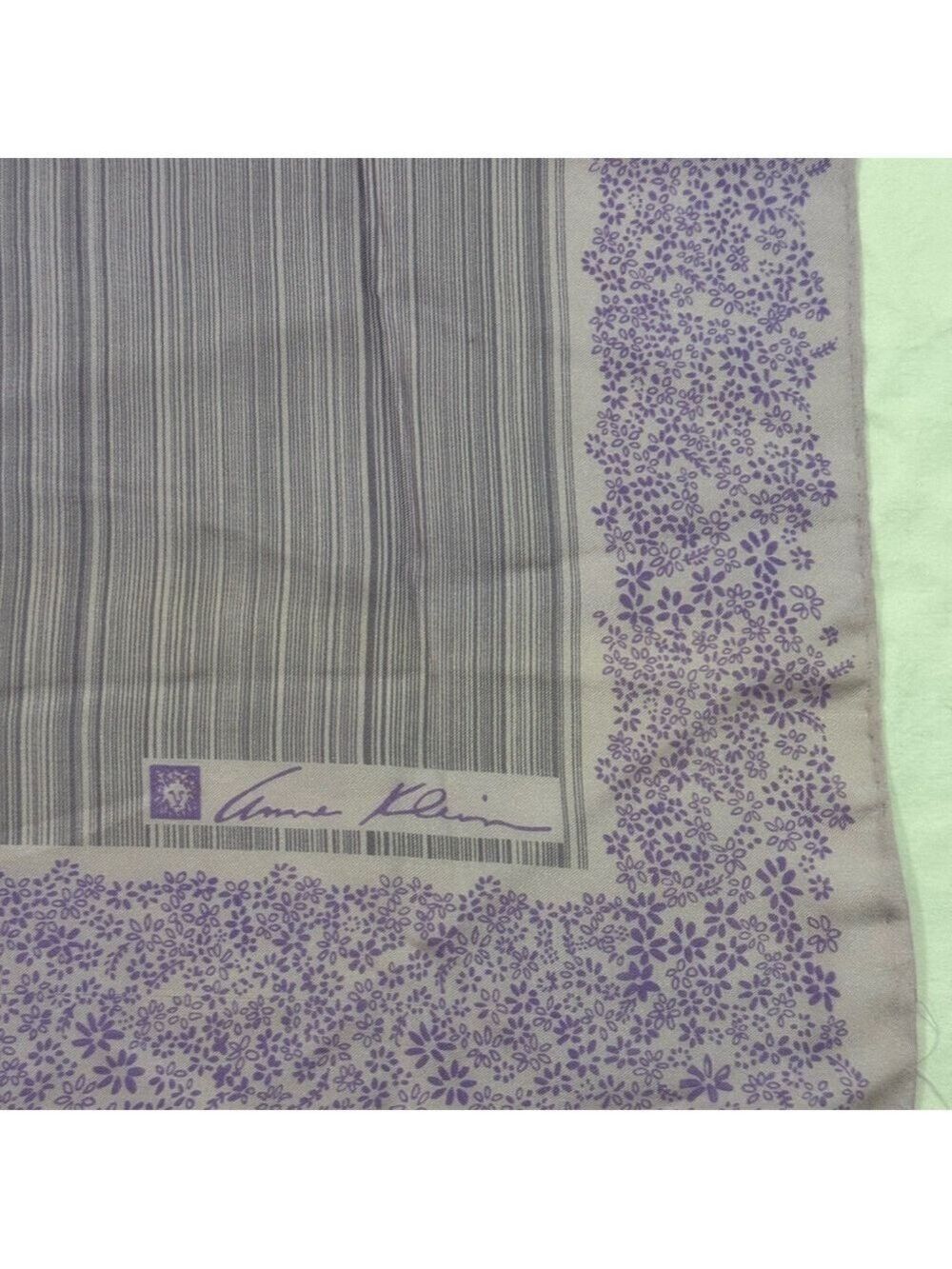 Anne Klein x Saks Fifth Avenue Purple Floral Border Scarf - Picture 3 of 8